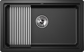 Кухонная мойка Granula Kitchen Space KS-7303U, 730x450, подстольный монтаж, кварц, Шварц (чёрный металлик) 7303U, ШВАРЦ
