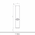 Verona AREA Шкаф-пенал подвесной, ширина 30см, 2 дверцы, петли слева, артикул AR302L