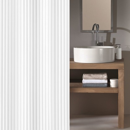 Шторка для ванной Kleine Wolke Sanna White, 180x200см, полиэстер, белая 4935100305