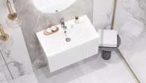 Тумба с раковиной Velvex Compo 700-0-1 (9696) навесная, белый глянец tp.COM.9696.70.1Y белый глянец + 9696-70