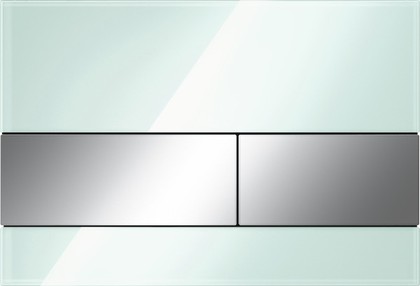 Кнопка управления TECE square, система двойного смыва, стекло, зелёный/хром глянцевый 9240805
