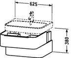 Тумба подвесная под умывальник, с двумя ящиками, 380x625мм, белый глянец Duravit Happy D.2 H2 6364 22