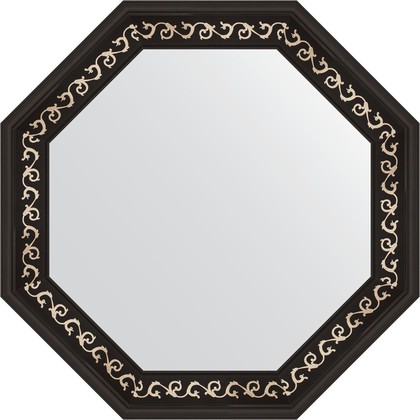 Зеркало Evoform Octagon 690x690 в багетной раме 81мм, черный ардеко BY 7329