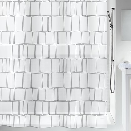 Штора для ванной Spirella Construct, 180x200см, полиэтилен, белый 1020149