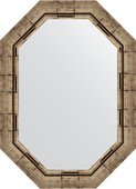 Зеркало Evoform Polygon 530x730 в багетной раме 73мм, серебряный бамбук BY 7125