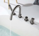 Смеситель на борт ванны Aquatek Европа, на 4 отв., оружейная сталь AQ1348BGM