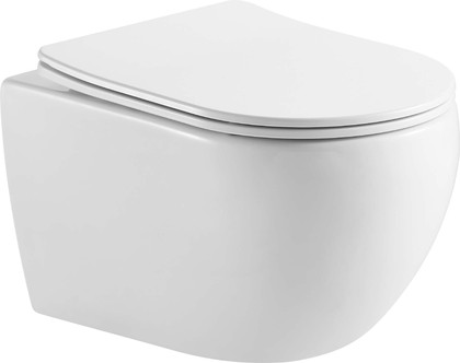 Унитаз подвесной Aquatek Европа Tornado, безободковый 531x360x344, тонкое сиденье с механизмом плавного закрывания, крепёж AQ1190T-00