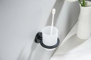 Стакан с держателем Aquatek Оберон настенный, чёрный матовый AQ4204MB