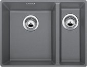 Кухонная мойка без крыла, с клапаном-автоматом, гранит, алюметаллик Blanco Subline 340/160-F 519804