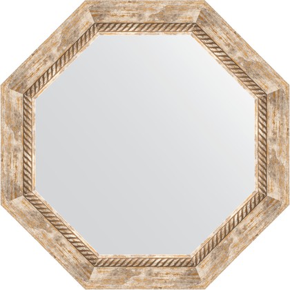 Зеркало Evoform Octagon 580x580 в багетной раме 70мм, прованс с плетением BY 7318