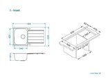 Кухонная мойка Alveus Line Max 20, 860x500, с крылом, нержавеющая сталь 1144640