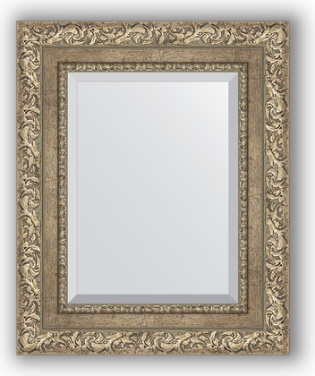 Зеркало Evoform Exclusive 450x550 с фацетом, в багетной раме 85мм, виньетка античное серебро BY 3357
