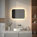 Зеркало с окантовкой Defesto Aura 70x50, LED подсветка, сенсорный выключатель, тёплый белый свет DF 2974SH