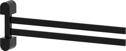 Держатель полотенец ArtWelle Schwarz, 350мм, поворотный, двойной, чёрный 7731