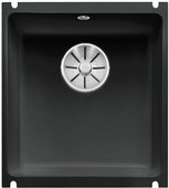 Кухонная мойка Blanco Subline 375-U, керамика, отводная арматура, чёрный 523732