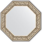 Зеркало Evoform Octagon 804x804 в багетной раме 106мм, барокко серебро BY 3849