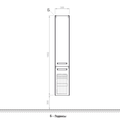 Шкаф-пенал подвесной Verona VERONA, 1650x300, корзина и дверца, петли справа VN303R