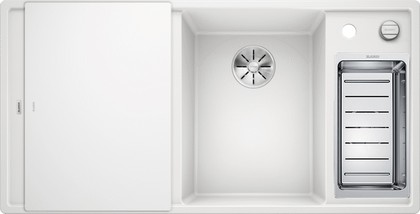 Кухонная мойка Blanco Axia III 6S, клапан-автомат, доска из белого стекла, чаша справа, белый 523477