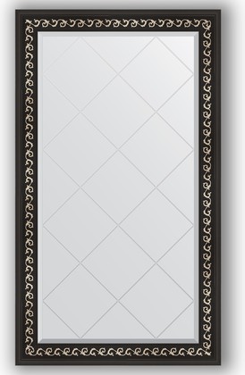 Зеркало Evoform Exclusive-G 750x1290 с гравировкой, в багетной раме 81мм, чёрный ардеко BY 4225