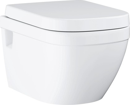 Унитаз подвесной Grohe Euro Ceramic, безободковый, открытое крепление, с сидением 39703000