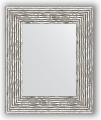Зеркало Evoform Definite 460x560 в багетной раме 90мм, волна хром BY 3025