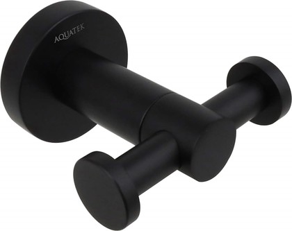 Крючок двойной Aquatek Вега, матовый чёрный AQ4002MB