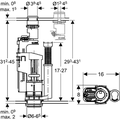 Комплект сливного и заливного механизма для керамических бачков, с впускным клапаном Impuls380, Geberit Impuls590 283.313.KD.1