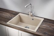 Кухонная мойка Granula 6001, 600x520, накладная, кварц, Пирит 6001, ПИРИТ