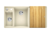 Кухонная мойка Blanco Axia III 6S, клапан-автомат, разделочный столик из ясеня, чаша слева, жасмин 524648