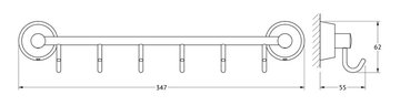 Вешалка для полотенец FBS Vizovice, 6 крючков, 35см, хром VIZ 027