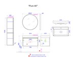 Тумба с умывальником Aqwella Pure 810, с одним ящиком, шалфей зелёный PUR0108SH+4610119205126