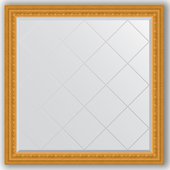 Зеркало Evoform Exclusive-G 1050x1050 с гравировкой, в багетной раме 80мм, сусальное золото BY 4439