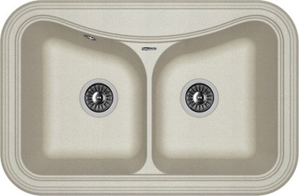 Кухонная мойка Florentina Крит, 780x510мм, две чаши, серый 20.175.E0780.305