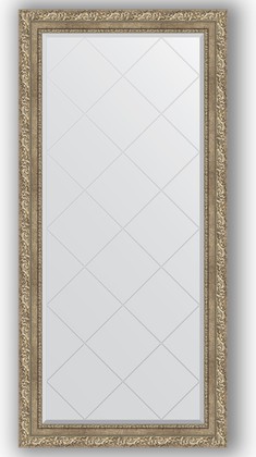 Зеркало Evoform Exclusive-G 750x1570 с гравировкой, в багетной раме 85мм, виньетка античное серебро BY 4272