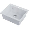 Кухонная мойка Omoikiri Omishima 60 WH Glossy Natceramic, врезной монтаж, белый глянцевый 4997466