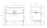Тумба с умывальником Aqwella Vancouver 81см, напольная, с двумя ящиками, белый матовый VAN01082N+4610119205225