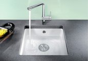 Кухонная мойка Blanco Subline 375-U, керамика, отводная арматура, чёрный 523732