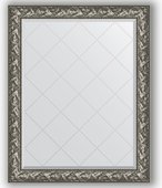Зеркало Evoform Exclusive-G 990x1240 с гравировкой, в багетной раме 99мм, византия серебро BY 4372
