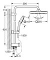 Душевая система Grohe Tempesta System 250 Cube Flex с переключателем потоков, матовый чёрный 269772431