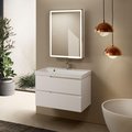 Тумба с умывальником AQUAme S3 80, подвесная, белый глянец AQM900380WH+1017000800001