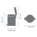 Мусорный бак с педалью Brabantia NewIcon 5л, мятно-голубой 233883