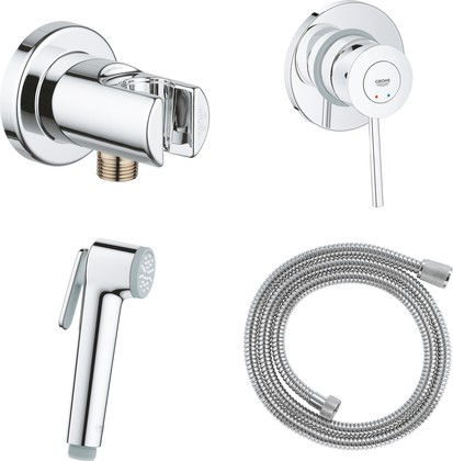 Смеситель с гигиеническим душем Grohe BauClassic встраиваемый, хром 129186