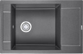 Кухонная мойка Granula 7806, 780x500, накладная, с крылом, кварц, Графит 7806, ГРАФИТ
