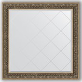 Зеркало Evoform Exclusive-G 1090x1090 с гравировкой, в багетной раме 101мм, вензель серебряный BY 4465