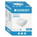 Унитаз подвесной Geberit Renova Rimfree, без ободка, с быстросъёмным сиденьем QuickRelease, белый 500.801.00.1