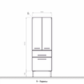 Шкаф напольный Verona AREA, 1753x600, 2 дверцы и 2 ящика AR315