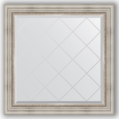 Зеркало Evoform Exclusive-G 860x860 с гравировкой, в багетной раме 88мм, римское серебро BY 4319