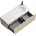 Тумба с умывальником Aqwella Боско Casso 1200 R/L, с двумя ящиками, фасад волна, морская дюна BOS0112MD+BOS07VOL67MD+BOS07VOL52MD+CAS.12.04.R/L