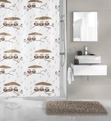 Шторка для ванной Kleine Wolke Eulen Taupe 180x200см, 100% полиэстер 5222271305