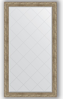 Зеркало Evoform Exclusive-G 950x1700 с гравировкой, в багетной раме 85мм, виньетка античное серебро BY 4401